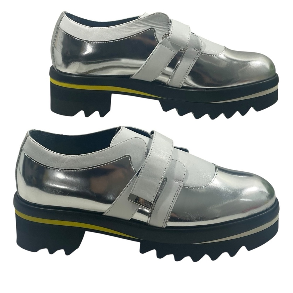 NIB iRi NYC DAAN Silver Leather Loafer Size EU 41 Women’s‎ 11 Platform Shoes